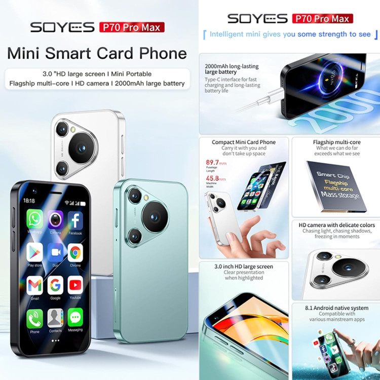 SOYES P70 Pro Max Mini (کوچکترین گوشی لمسی)